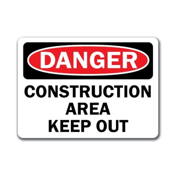Signmission Safety Sign, 14 in Height, Plastic, Construction Area Keep Ot DS-Construction Area Keep Ot - main